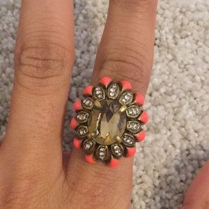 Coral and gold Stella and Dot ring